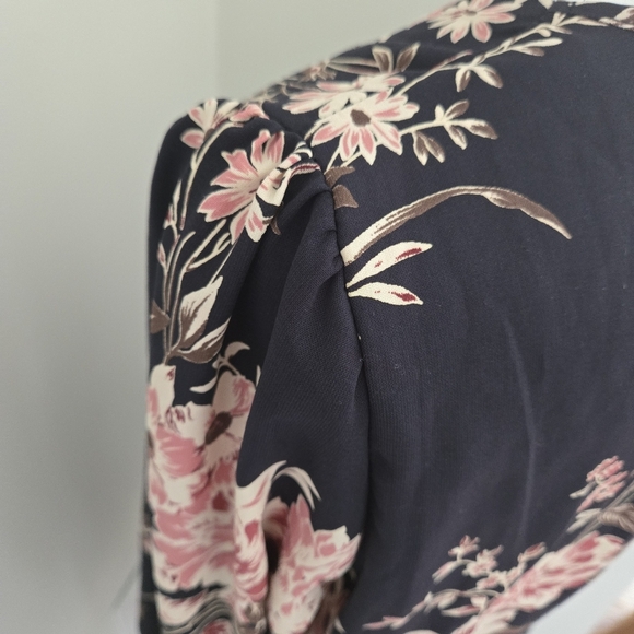 Honey Belle Womens Medium Floral Blue Wrap Dress - Picture 5 of 16